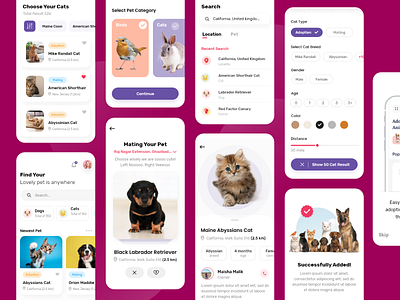 Pet Adopted App @ @interactiondesign @userexperience dsign adopted app branding challenge design interaction logo petapp ui ux