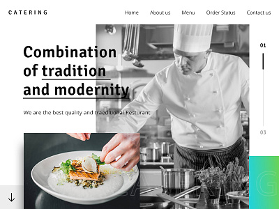 Catering chef cooking design flat ui ux web