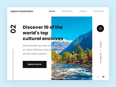 Destination design destination explore interaction travelling ui ux design website