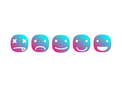 Feelings faces feelings icons rating scale smiley warped