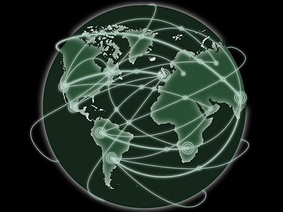 A World Connected connection glowing network world