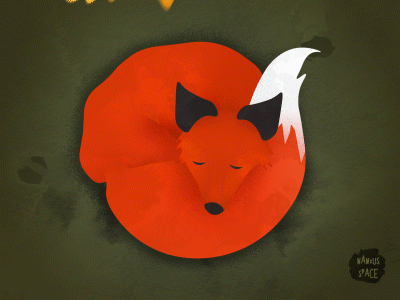Sleepy Fox after effects animation art design flat graphic graphic design illustration illustrator photoshop vector