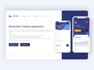 Lanbridge webpage blockchain design illustration shot ui webdesign