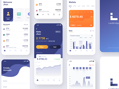 Trading Application app design blockchain design illustration shot ui