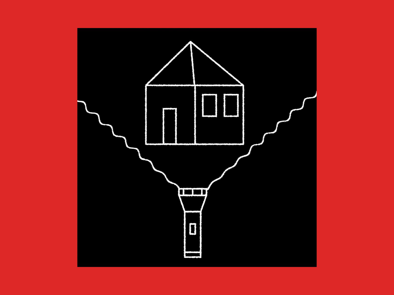 House Spin 2.5d 2d 3d adobe animation black concept experiment flashlight house illustration illustrator jezovic light loop motion red wave
