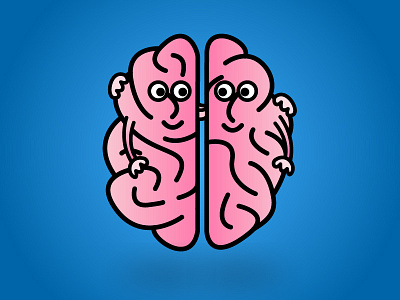 Brain bff brain buddies doodle hemisphere illustration simple
