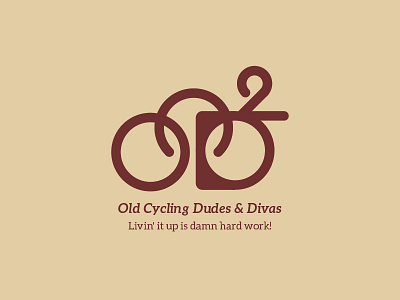 Old Cycling Dudes and Divas and cycling divas dudes logo logomark logotype mark old