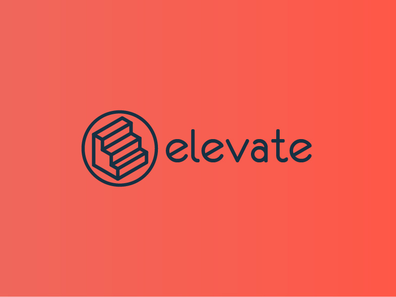 Elevate logo growth improve mark logomark logotype logo stairs staircase elevate