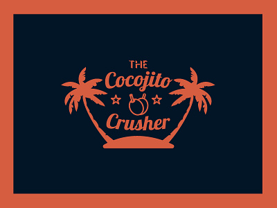 The Cocojito Crusher bar beach coconut drink logo logomark logotype palms sand