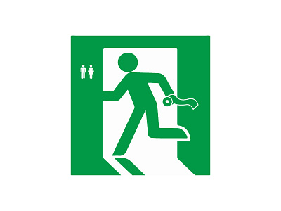 EXIT sign emergency exit fun green redesign run sign toilet wc