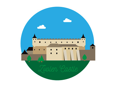 Zvolen Castle castle europe flat illustration simple slovak slovakia zvolen
