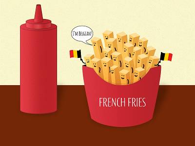 French(Belgian) Fries belgian belgium fast food french fries illustration ketchup slovakia