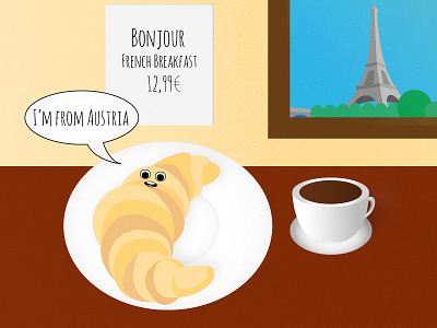 Croissant austria austrian breakfast croissant food france french illustration jezovic origins paris