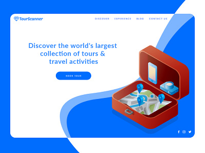 Travel web adobe illustration landing page ui ux web xd