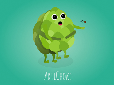 ArtiChoke artichoke character choke fun funny illustration joke vector vegetable