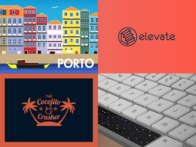 2018 branding illustration illustrator keyboard logomark logotype porto space vector