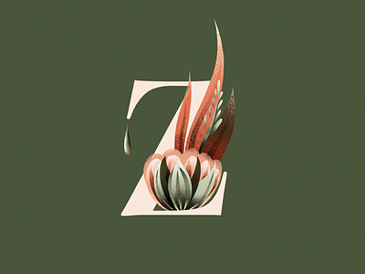 Z alphabet customletters digitalillustration fantastic flowers illustration lettering logo logodesign nature