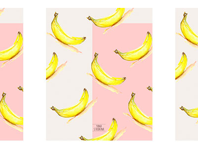 Ba-na-bana background banana identity pattern watercolor