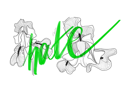 incompatible things flowers graphic lettering lineart