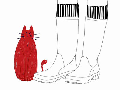 Red Cat art digital digitalart graphic illustration lineart simple