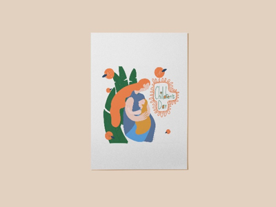 Children’s Day family children postcards care digitalillustration love illustration