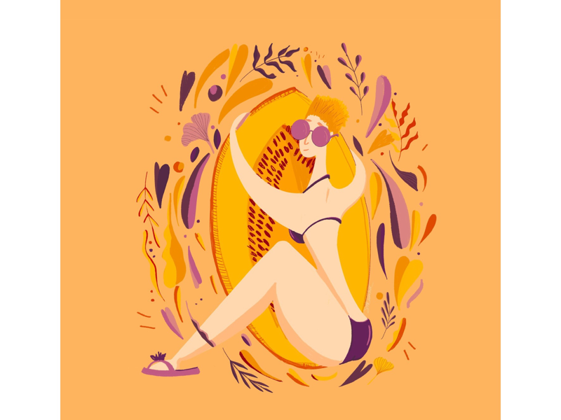 Just hug the melon illustrator digital digitalart character characterfesign summer illustration