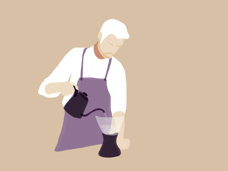 Barista graphic character barista coffee digitalillustration simple procreate drawings digital minimalism flat illustration