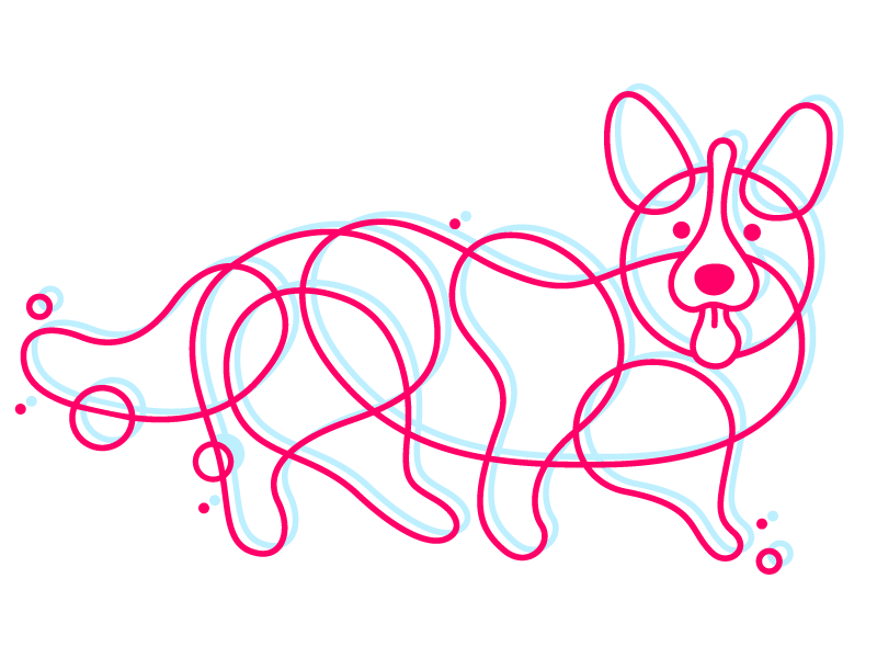 Bubble pup digital illustration bubbles puppy dog corgi