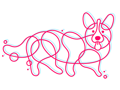 Bubble pup bubbles corgi digital dog illustration puppy