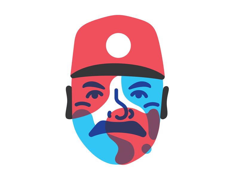 Matt Hamilton II teamusa blue white red face portrait matt hamilton multiply cmyk illustration