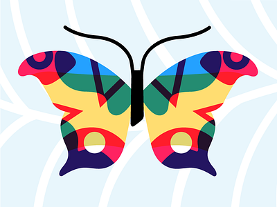Butterfly illustration abstract blue butterfly colorful fun green illustration red