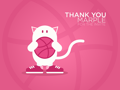 First Shot cat debut dribbble first shot flat hello invite thank you thanks