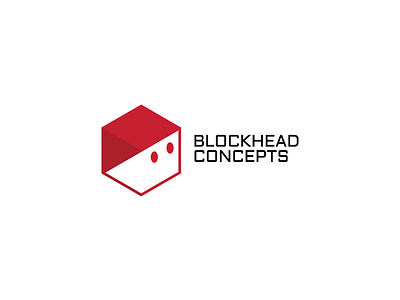 Blockhead Concepts Logo block brand branding creative design head identity logo logotype minimal vector