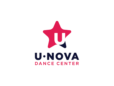 U-Nova Dance Center Logo brand branding creative dance design identity logo logotype minimal nova star