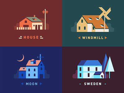 Swedish Landscape, Houses and Trees