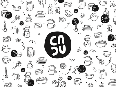 cncu ceramics-  ilustration pack & logo for packaging