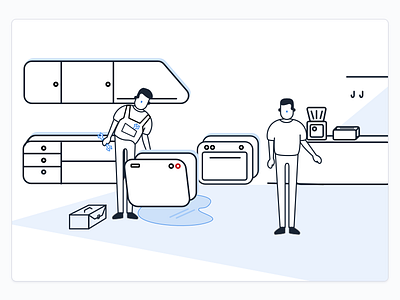 The dishwasher is broken - Customer Journey customer drawing illustration journey lifestyle map painting pisano random team