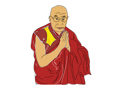 14th Dalai Lama Illustration