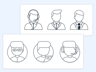 Manager/Customer/Contact Center Icon Sketches