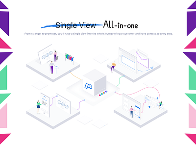 Pisano New Landing Page - "All in one" Part's Illustration customer design drawing feedback icon illustration journey kiosk logo map painting team typography ui ux