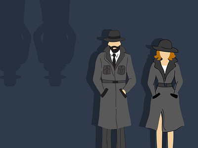 Spy Man & Woman Illustration character customer detective drawing illustration line linedrawing mafia man painting spy vector woman