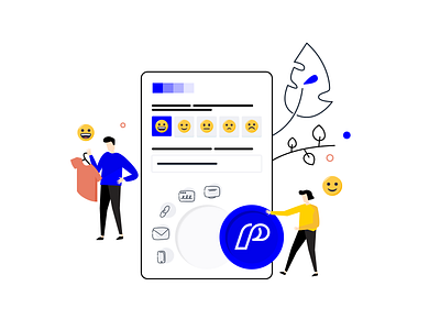 Pisano Channels - Customer Satisfaction channel character chat customer customer journey customer support emoji feedback illustration journey logo satisfaction