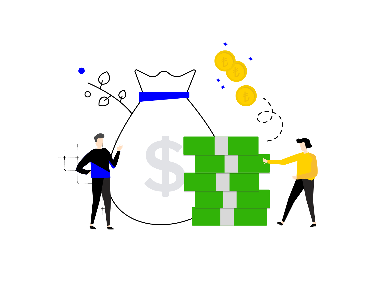 money money money - earn income illustration by Merve Gürel Us for ...