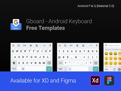 Android Keyboard Mockups for XD and Figma - FREE