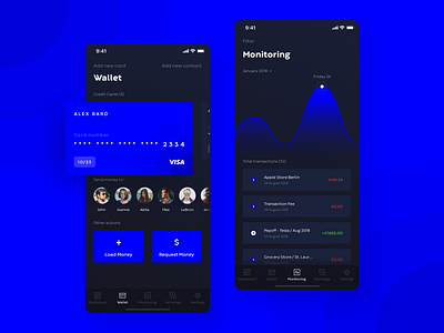 Payment App banking card chart credit card desing iphone x monitoring payment ui wallet