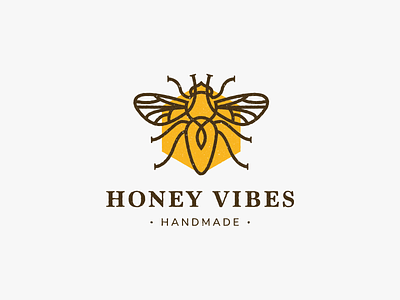 Honey Vibes bee branding design honey honey bee illustration logo logo design logotype typography