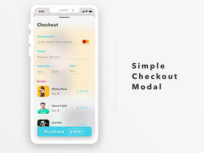 Credit Card Checkout Modal checkout dailyui modal