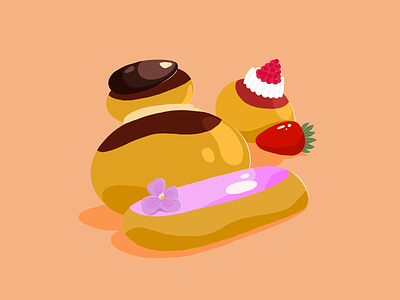 Pastry appetizing cake gourmet illustration olliebrius pastry