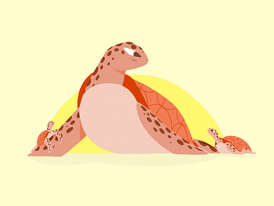 sea ​​turtles animal animal art babies baby character character design digital illustration digital painting ecology illustration olliebrius protect sun tortles tortlesbaby