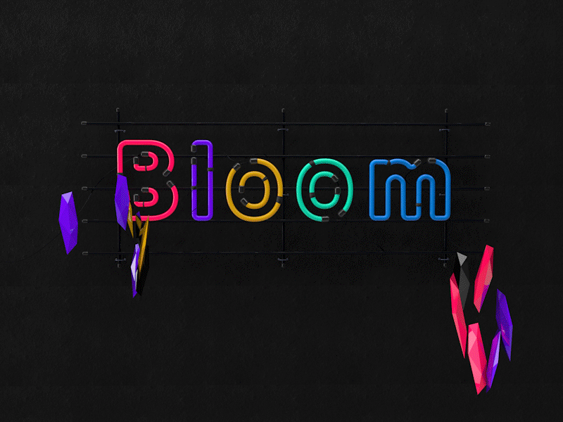 Bloom animation colors font